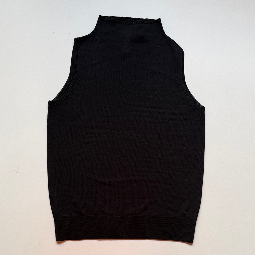 NICOLE FARHI Black Textured Knit Top